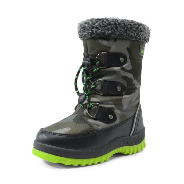 Kids Camouflage Slip Resistant Snow Boots - CAMO-GREEN -  0
